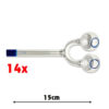Sweet Puff Pipe Straight Twin Bowl Blue Tip 15cm x14