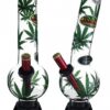 Large Glass Bonza Bubble Green Leaf 30cm Large Glass Bonza Bubble Green Leaf 30cm