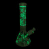 Glow in the Dark Leaf Glass Beaker Bong 35cm 7mm Thickness