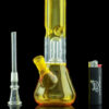 The "Double Trouble" Double Perc Glass Beaker Bong The "Double Trouble" Double Perc Glass Beaker Bong