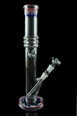 Thick Groovy Glass Straight Bong with Ice Pinch