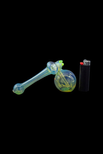 Silver Fumed Hammer Sidecar Bubbler Hand Pipe Silver Fumed Hammer Sidecar Bubbler Hand Pipe