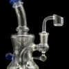 Marble-Studded Dab Rig with Colored Accents - Blue Ball