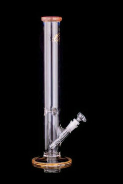 Straight Tube Bong with Colored Accents