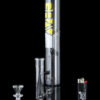 Medium 12 Inch Straight Tube with Honeycomb Perc and Black Accents Medium 12 Inch Straight Tube with Honeycomb Perc and Black Accents
