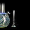 Raked Tiger Stripe Accented Beaker Bong Raked Tiger Stripe Accented Beaker Bong