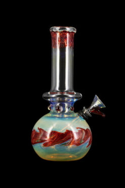 Raked Burnt Orange Fumed Beaker Bong