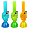 Mini Acrylic Skull Water Pipe with Built in Grinder Base Mini Acrylic Skull Water Pipe with Built in Grinder Base