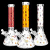 Foil Canna-Leaf Print Beaker Bong