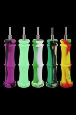 Silicone Vapor Straw with Titanium Tip - Bamboo Collector