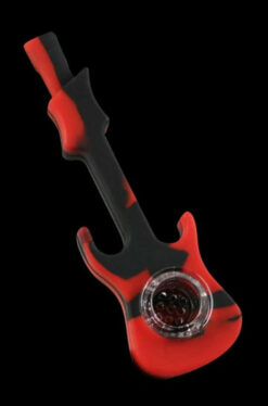 Silicone Guitar Hand Pipe with Glass Bowl