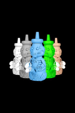 Silicone Honey Bear Skeleton Bubbler Water Pipe