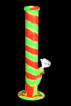 Durable Silicone Straight Tube Bong with Glass Bowl