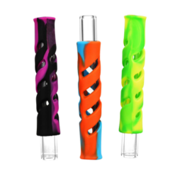 Swirled Silicone Wrapped Glass Taster Chillum