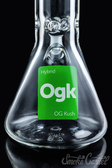 Leafly Strain Tile Beaker Bong - (OG Kush / Maui Wowie / Granddaddy Purp) Leafly Strain Tile Beaker Bong - (OG Kush / Maui Wowie / Granddaddy Purp)