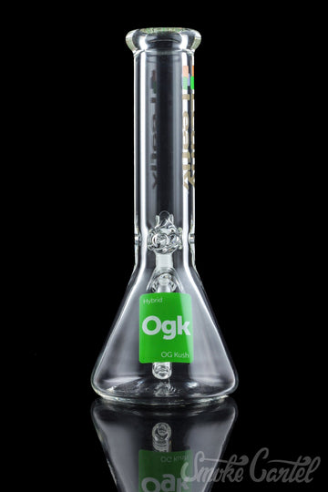 Leafly Strain Tile Beaker Bong - (OG Kush / Maui Wowie / Granddaddy Purp) Leafly Strain Tile Beaker Bong - (OG Kush / Maui Wowie / Granddaddy Purp)
