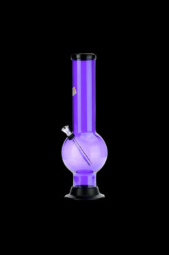 Acrylic Straight Tube Bubble Base Bong with Carb Hole
