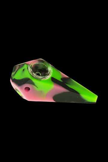 Silicone Diamond Hand Pipe with Glass Bowl