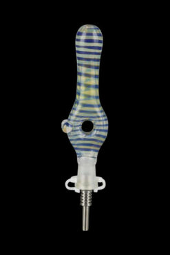 Glass Donut 10mm Dab Straw with Titanium Tip