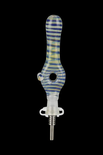 Glass Donut 10mm Dab Straw with Titanium Tip Glass Donut 10mm Dab Straw with Titanium Tip