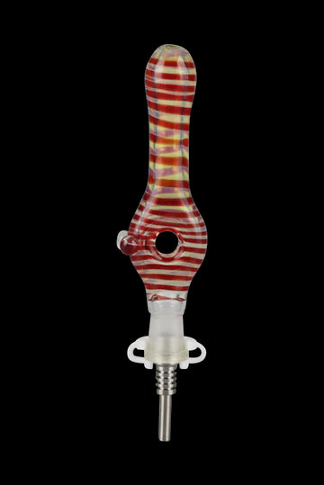 Glass Donut 10mm Dab Straw with Titanium Tip Glass Donut 10mm Dab Straw with Titanium Tip