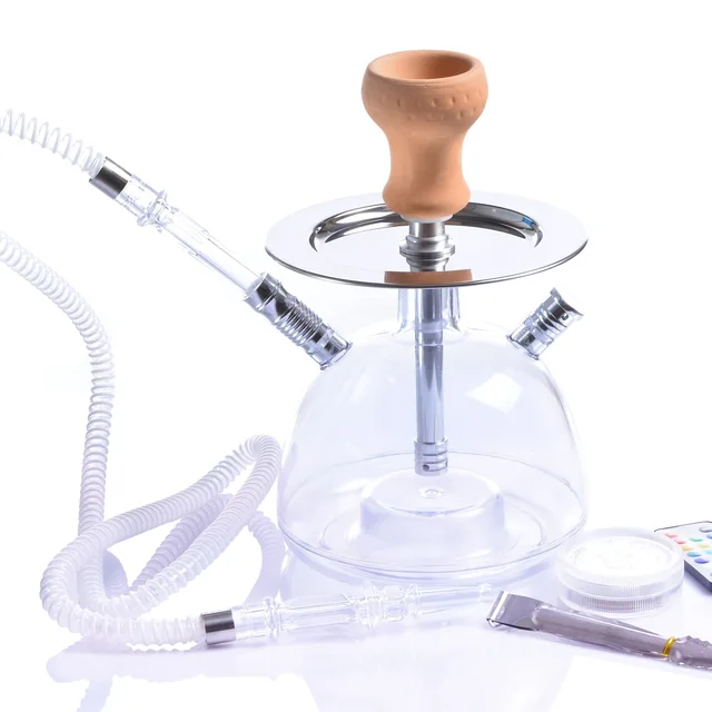 Acrylic LED Shisha Hookah Set with Ceramic Bowl and Metal Tongs Acrylic LED Shisha Hookah Set with Ceramic Bowl and Metal Tongs