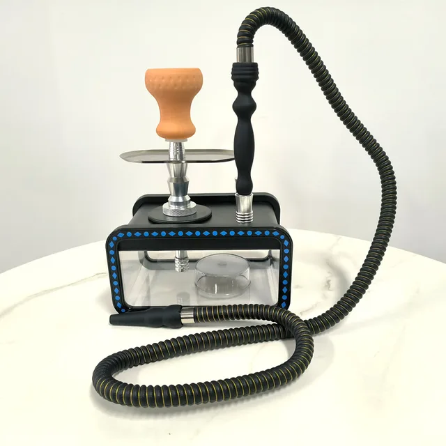 Acrylic Square Hookah with Double Hose and LED Light Acrylic Square Hookah with Double Hose and LED Light