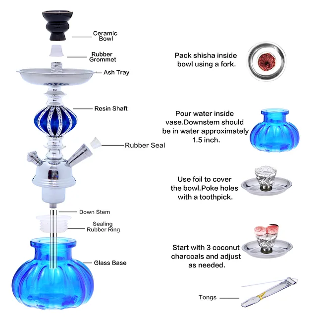 DEJAYA Small Portable Hookah Set DEJAYA Small Portable Hookah Set