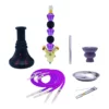 4-Hose Premium Hookah Set with Large Glass Vase and Narguile Bowl