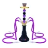4-Hose Premium Hookah Set with Large Glass Vase and Narguile Bowl