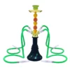 4-Hose Premium Hookah Set with Large Glass Vase and Narguile Bowl