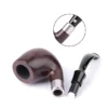 Black Sandalwood Tobacco Pipe Set with Gold Ring and 10-Tool Kit