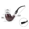 Black Sandalwood Tobacco Pipe Set with Gold Ring and 10-Tool Kit
