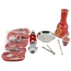 4-Hose Shisha Set with Ceramic Bowl, Metal Tongs & Accessories